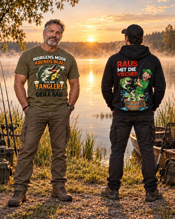 Anglerfreunde24: Angelshirts und Hoodies mit humorvollen Angelmotiven
