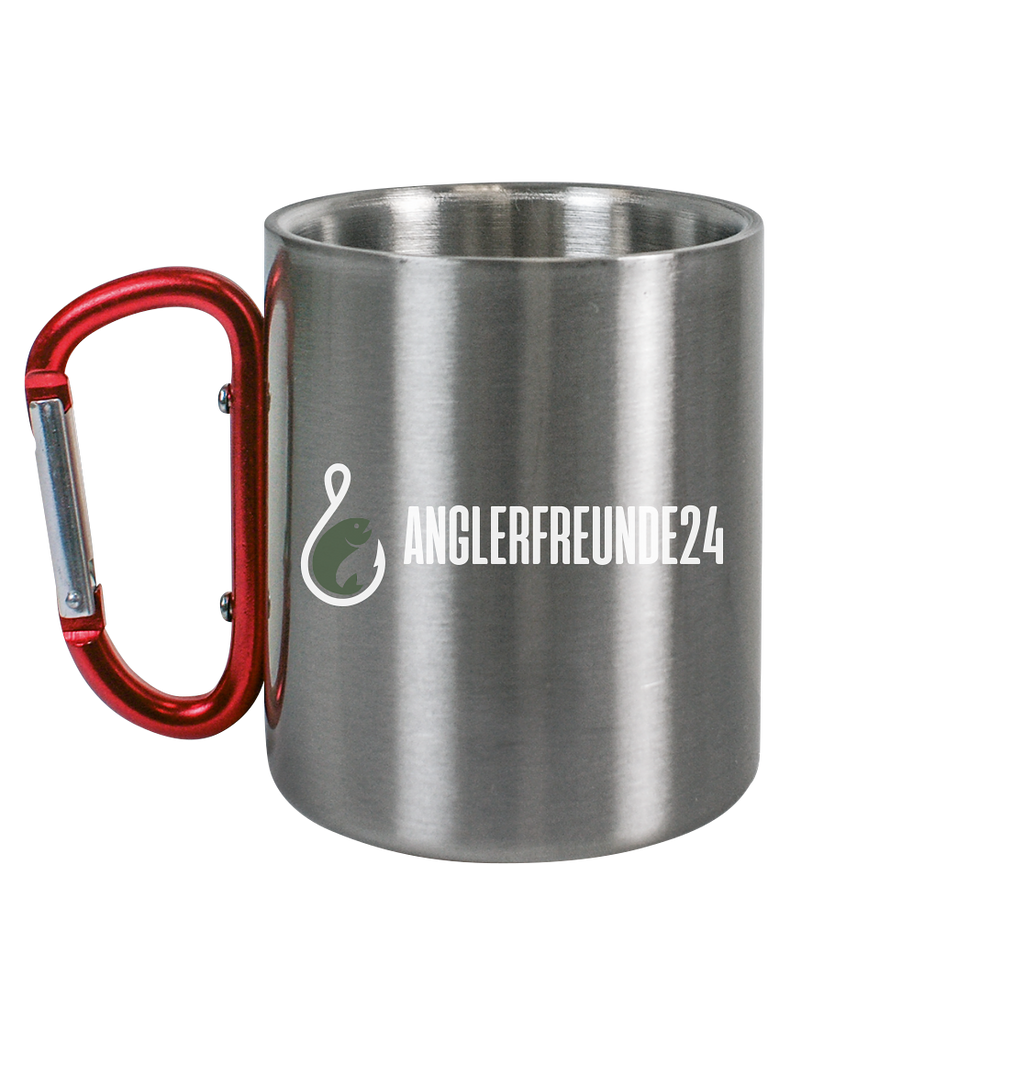 Anglerfreunde24 Weiß - Edelstahl Tasse