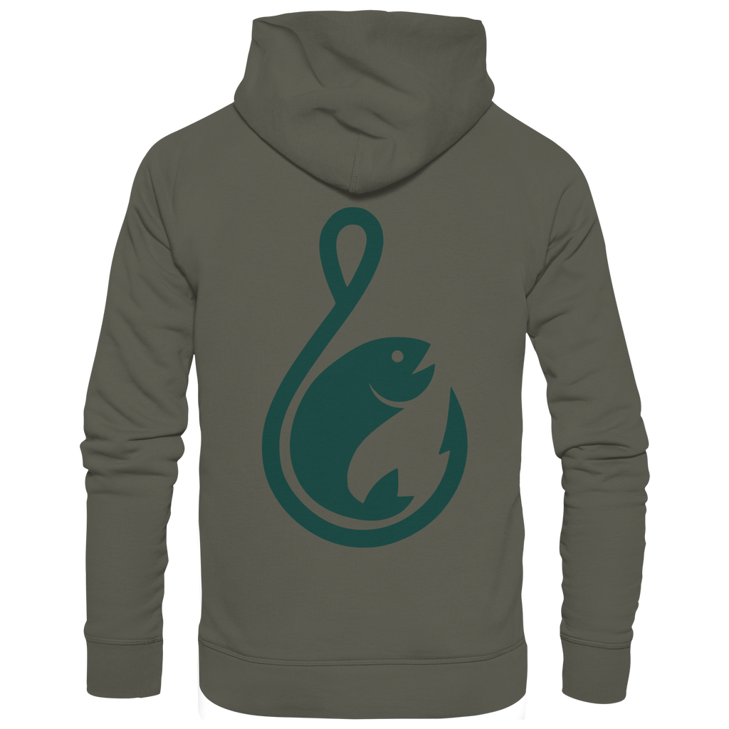 Anglerfreunde24 Logo Grün - Premium Hoodie