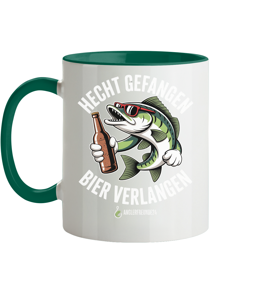 Hecht Gefangen  - Tasse zweifarbig