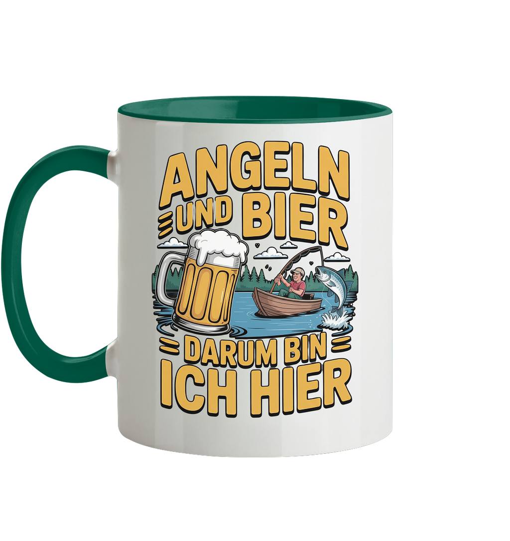 Angeln und Bier  - Tasse zweifarbig
