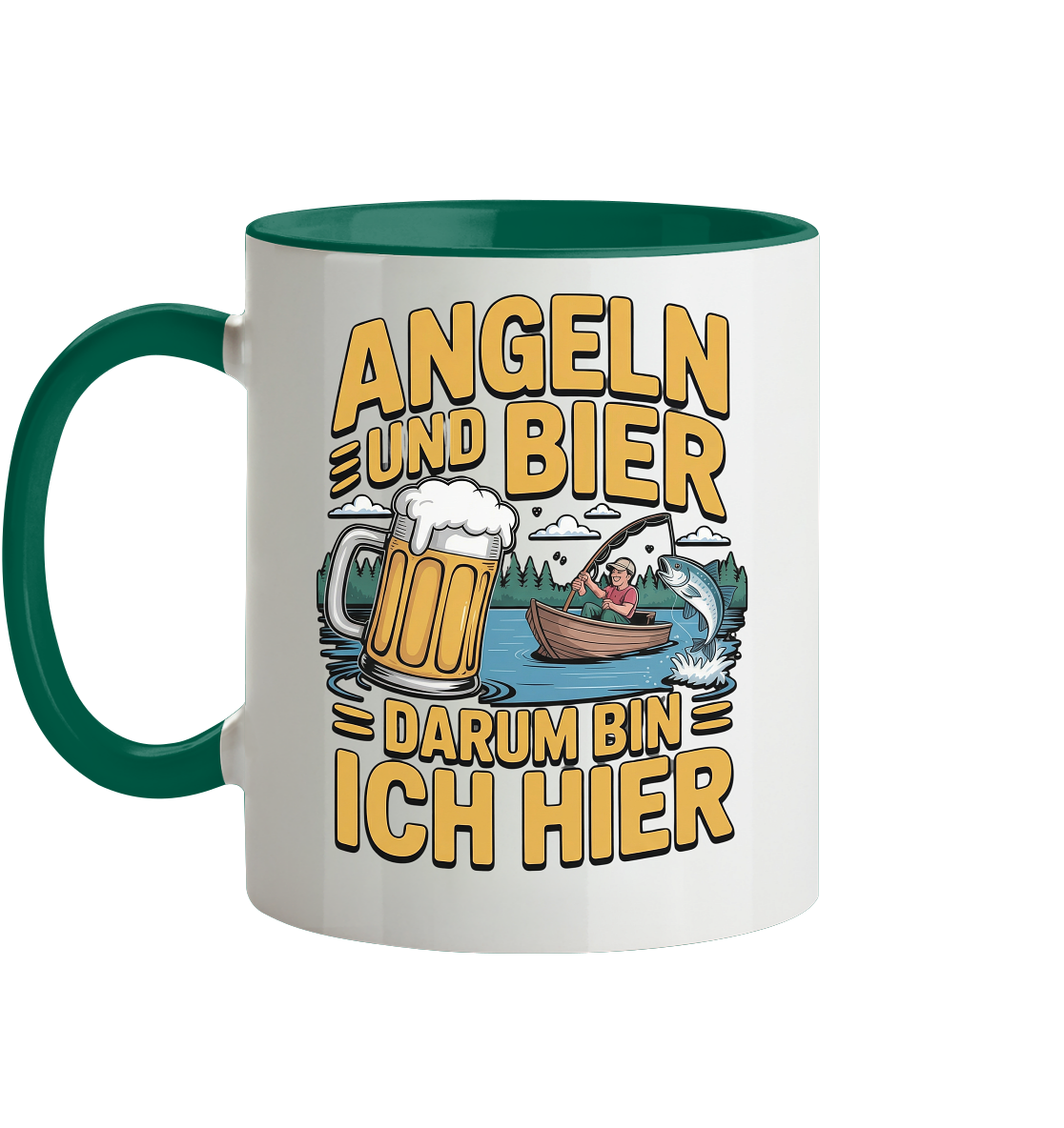 Angeln und Bier  - Tasse zweifarbig
