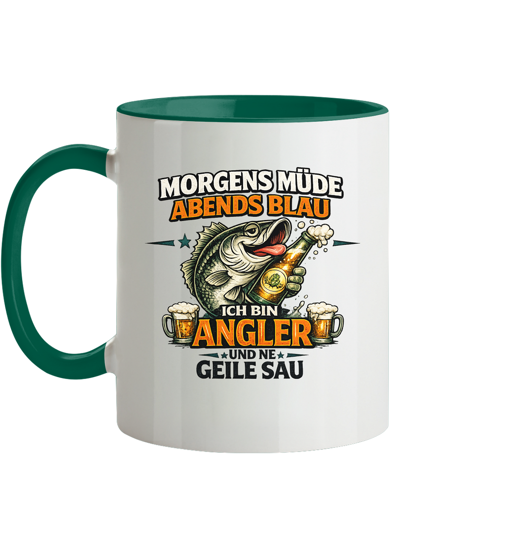 Morgens Müde Abends Blau - Tasse zweifarbig