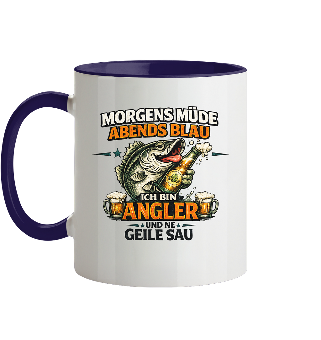 Morgens Müde Abends Blau - Tasse zweifarbig