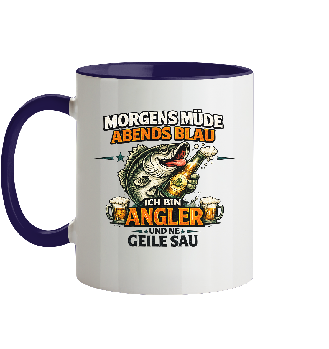 Morgens Müde Abends Blau - Tasse zweifarbig