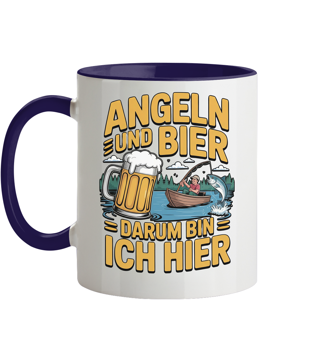 Angeln und Bier  - Tasse zweifarbig