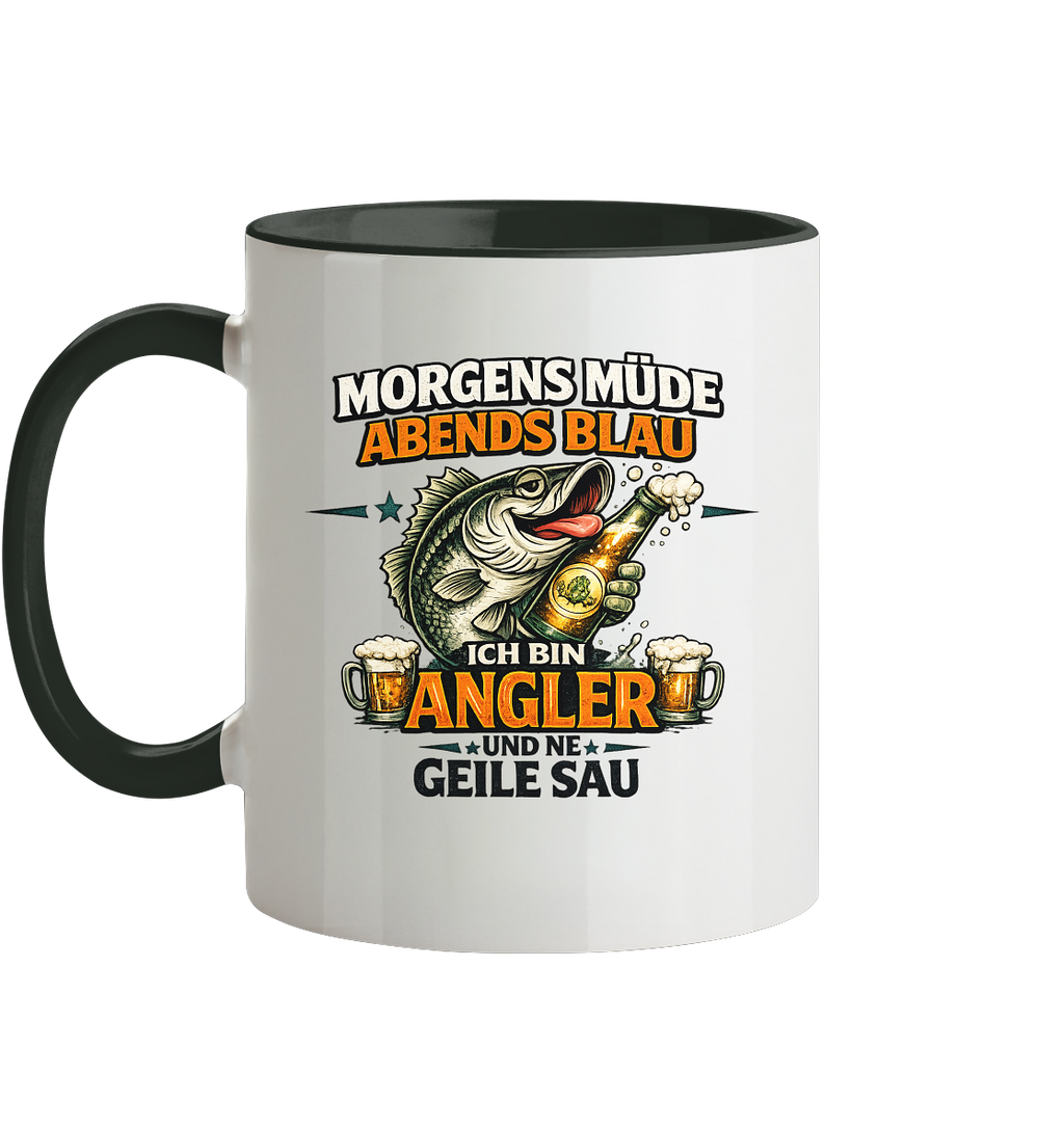 Morgens Müde Abends Blau - Tasse zweifarbig