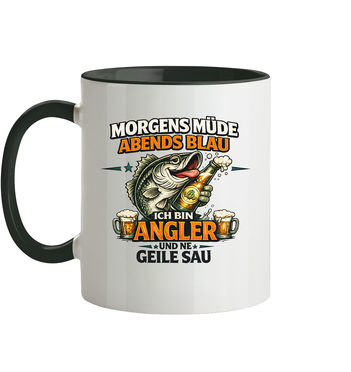 Morgens Müde Abends Blau - Tasse zweifarbig