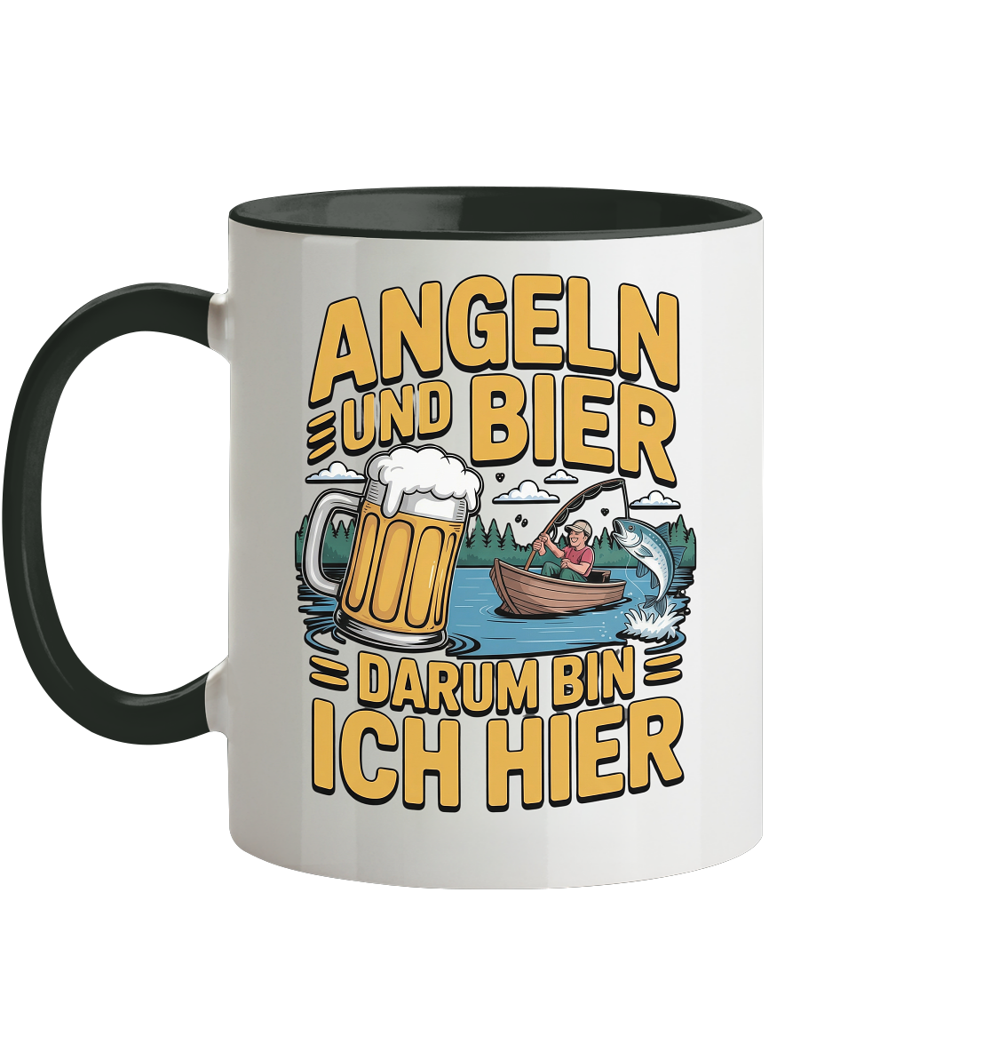 Angeln und Bier  - Tasse zweifarbig