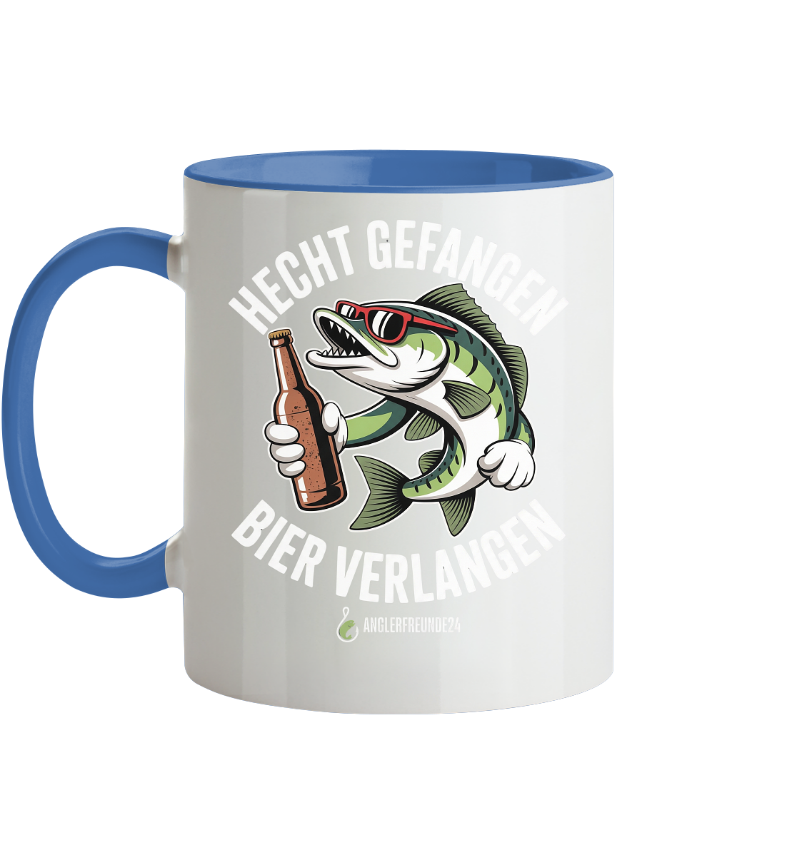 Hecht Gefangen  - Tasse zweifarbig