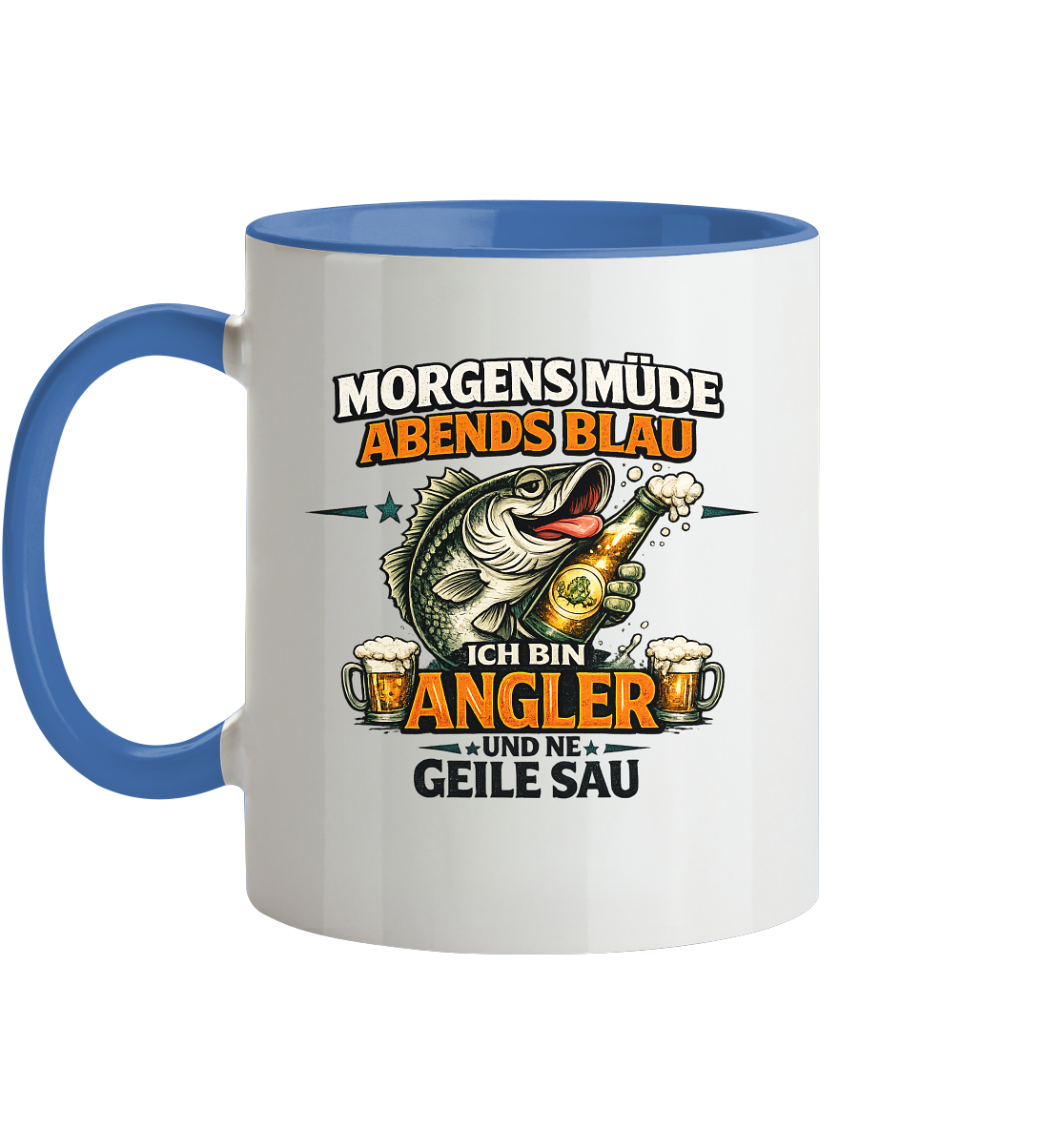 Morgens Müde Abends Blau - Tasse zweifarbig