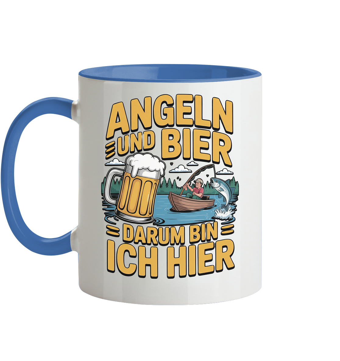 Angeln und Bier  - Tasse zweifarbig