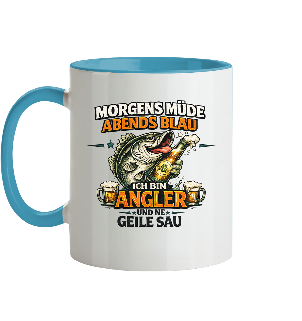 Morgens Müde Abends Blau - Tasse zweifarbig
