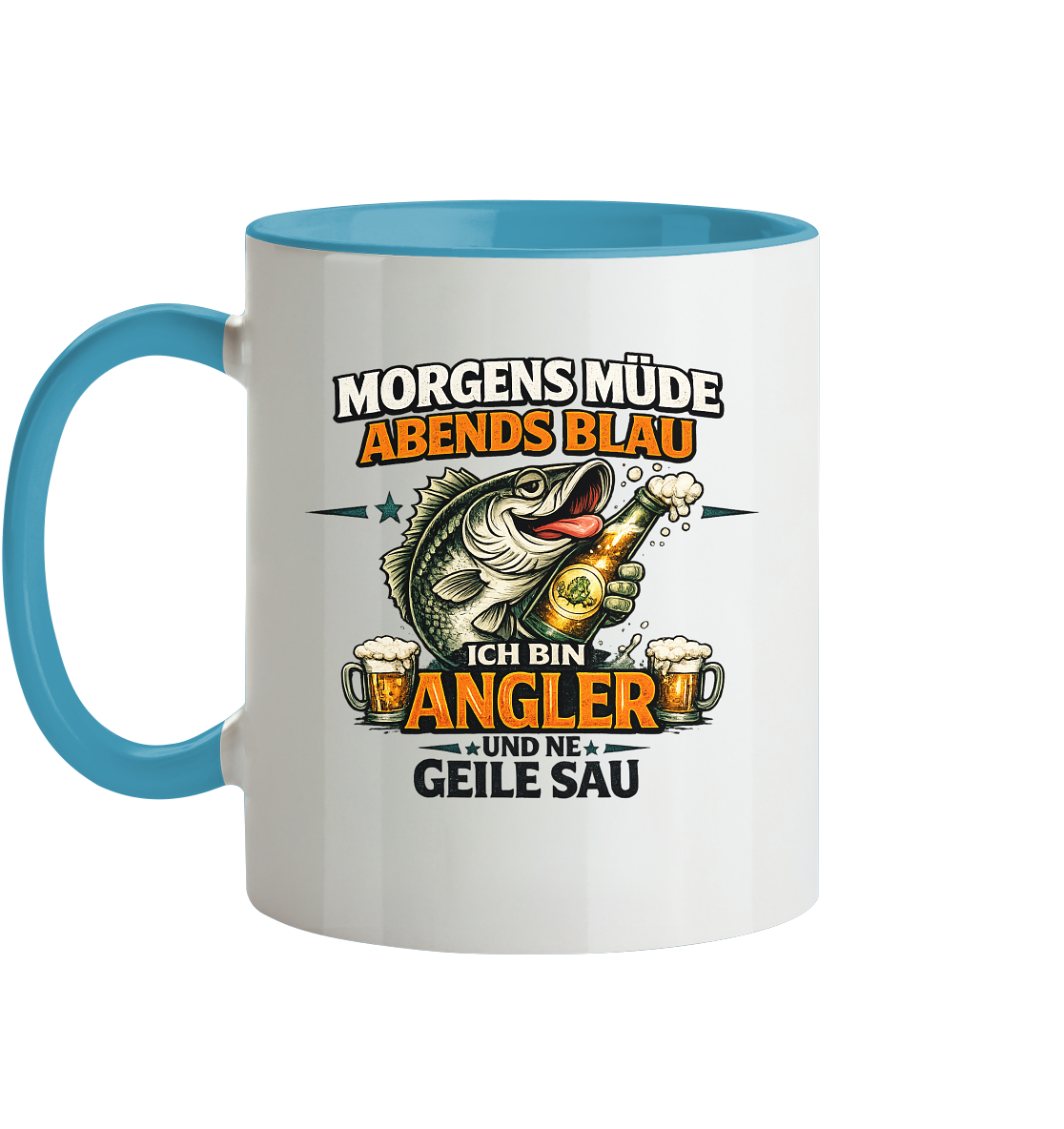 Morgens Müde Abends Blau - Tasse zweifarbig