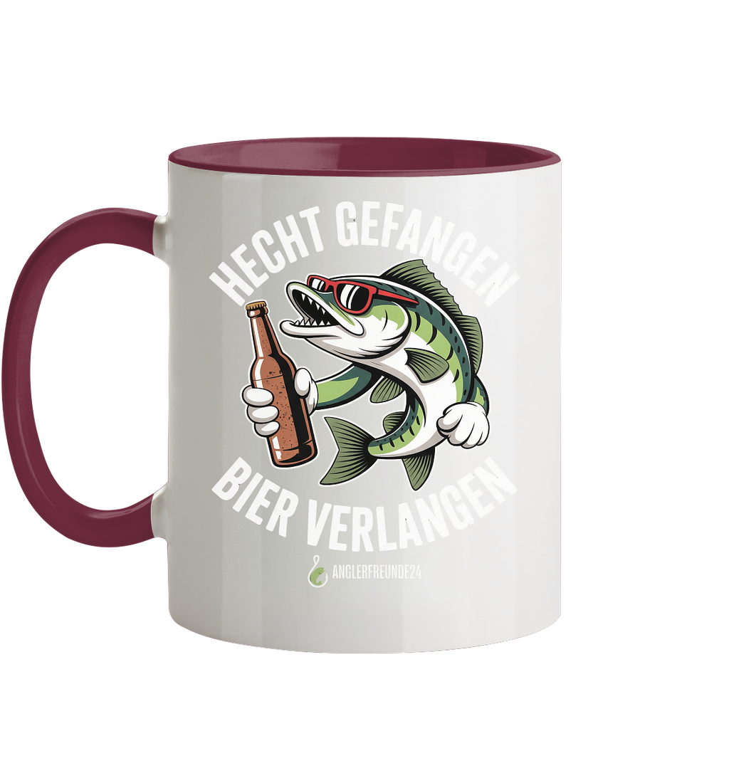 Hecht Gefangen  - Tasse zweifarbig