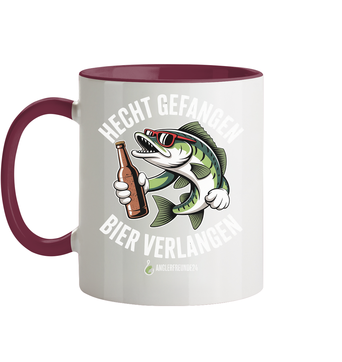 Hecht Gefangen  - Tasse zweifarbig