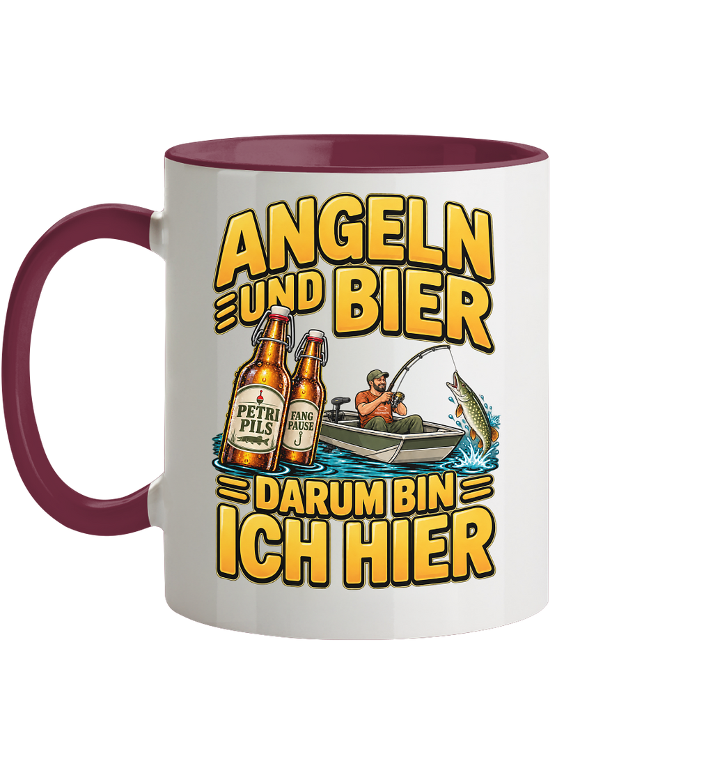 Angeln und Bier  - Tasse zweifarbig