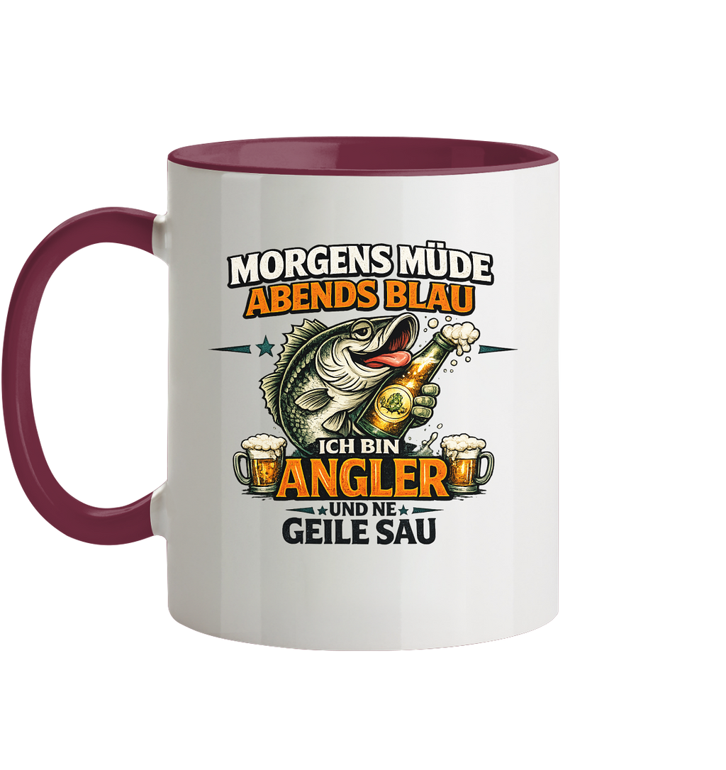 Morgens Müde Abends Blau - Tasse zweifarbig