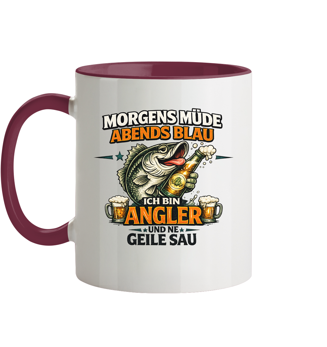 Morgens Müde Abends Blau - Tasse zweifarbig