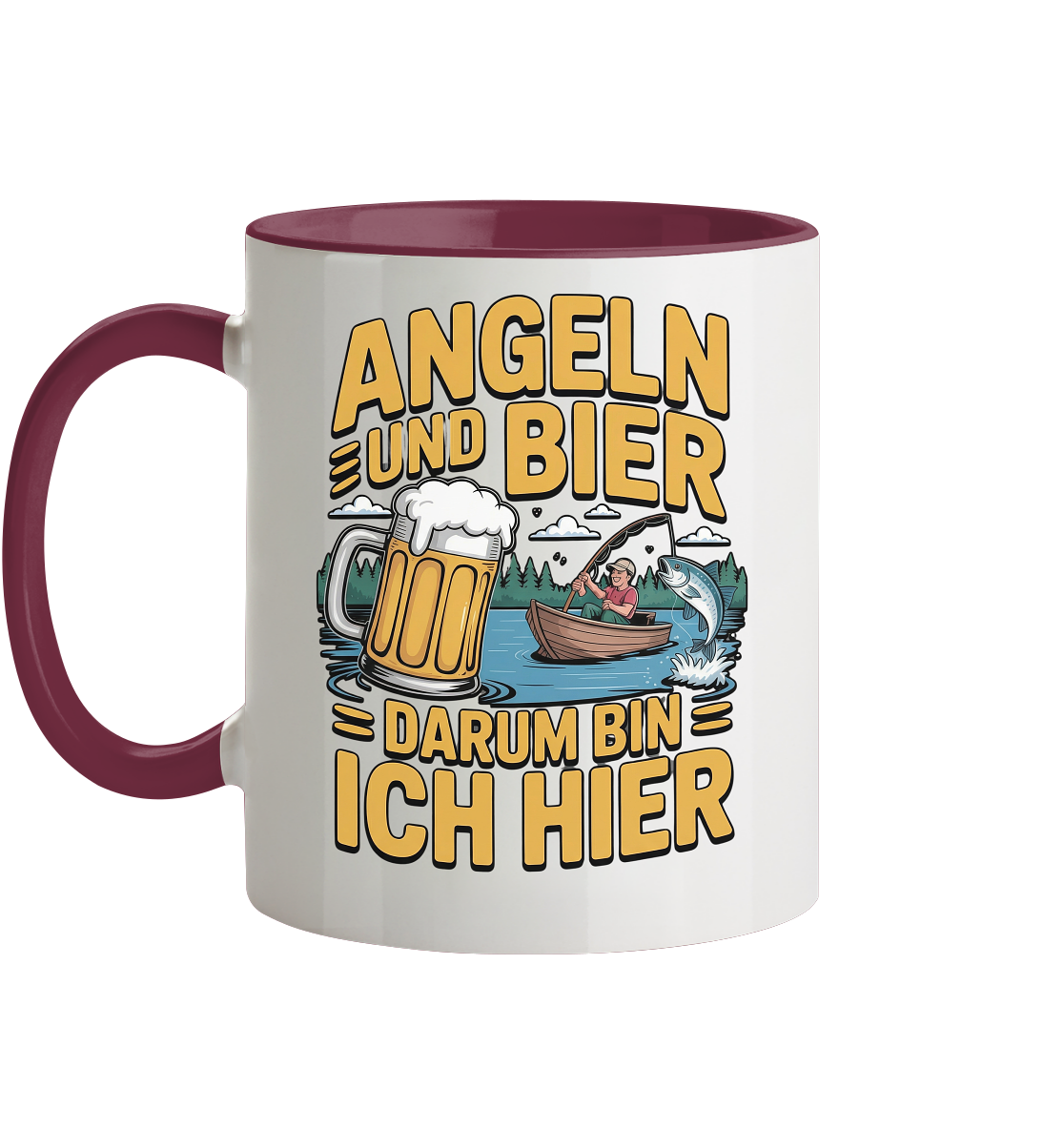 Angeln und Bier  - Tasse zweifarbig