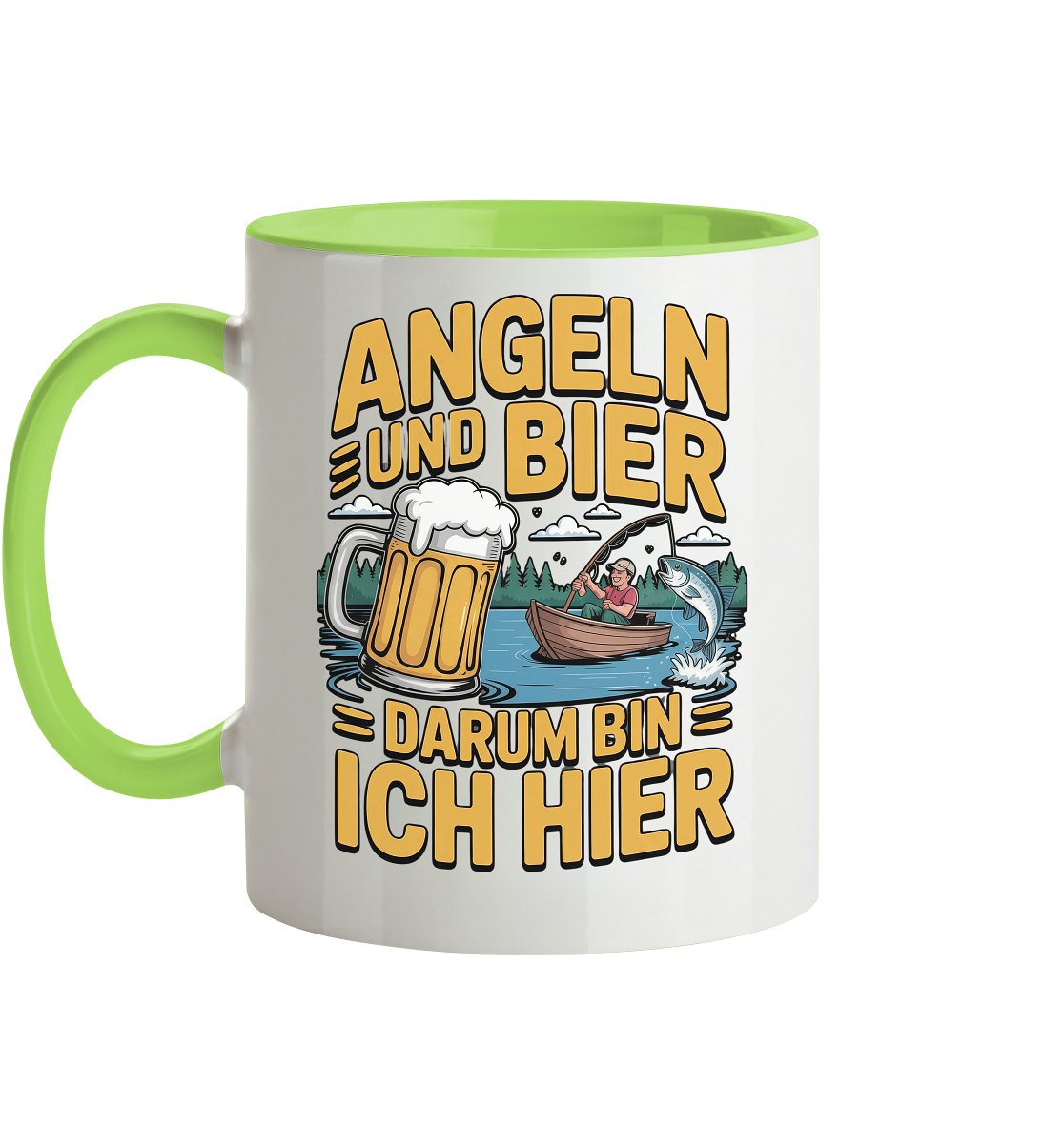 Angeln und Bier  - Tasse zweifarbig