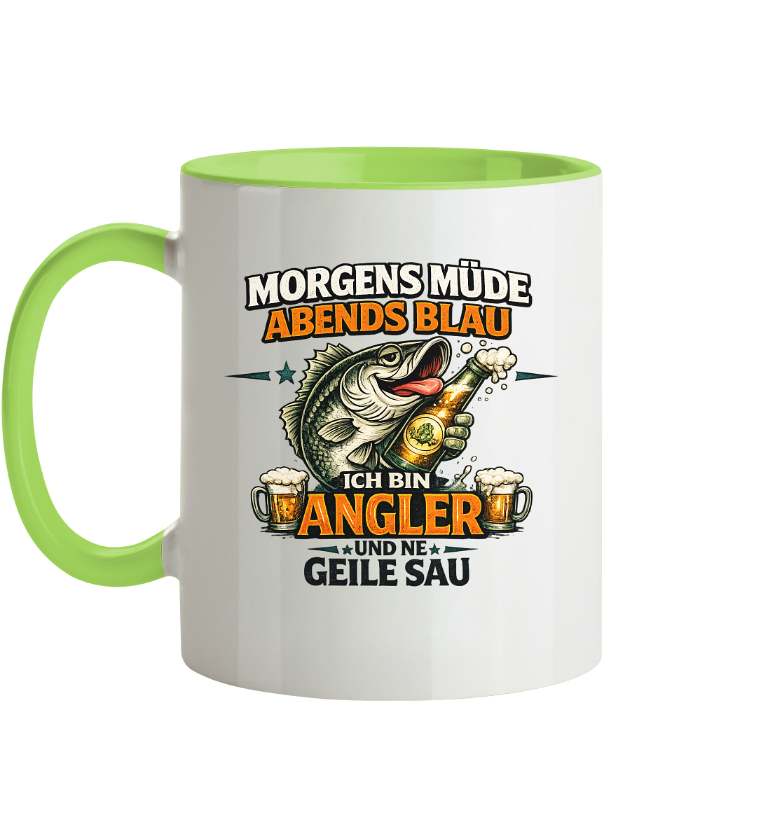 Morgens Müde Abends Blau - Tasse zweifarbig