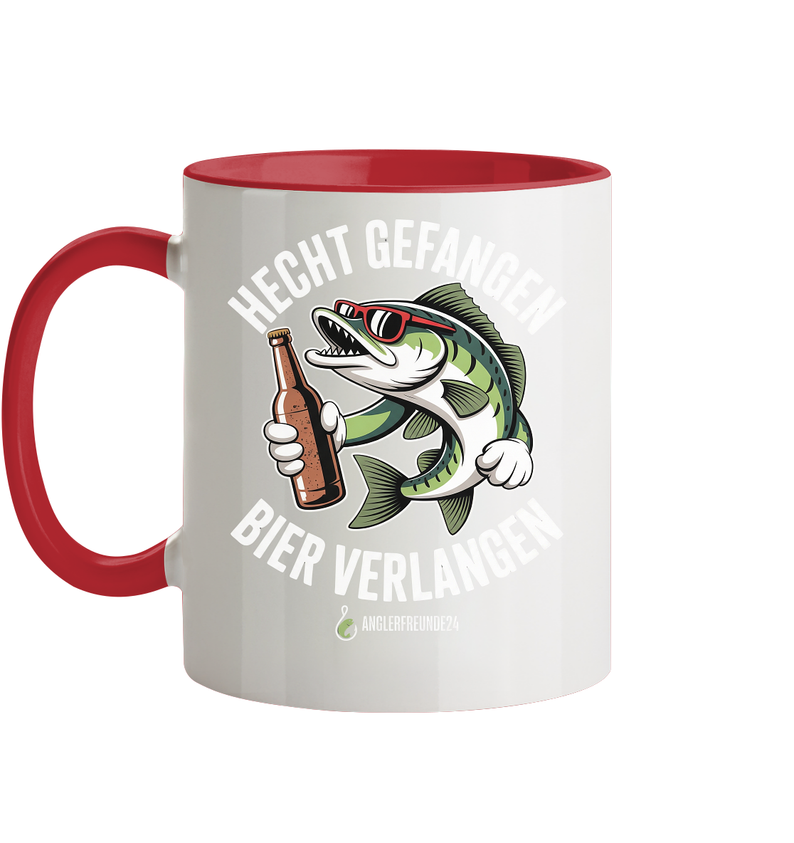 Hecht Gefangen  - Tasse zweifarbig