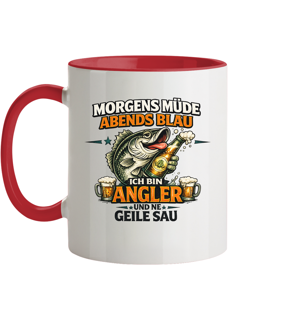 Morgens Müde Abends Blau - Tasse zweifarbig
