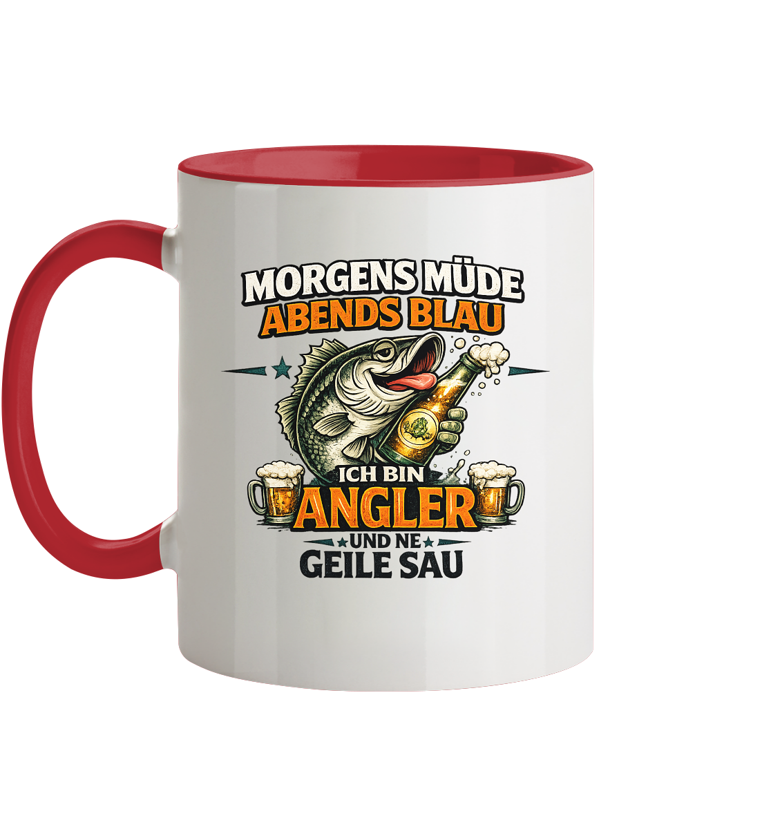 Morgens Müde Abends Blau - Tasse zweifarbig