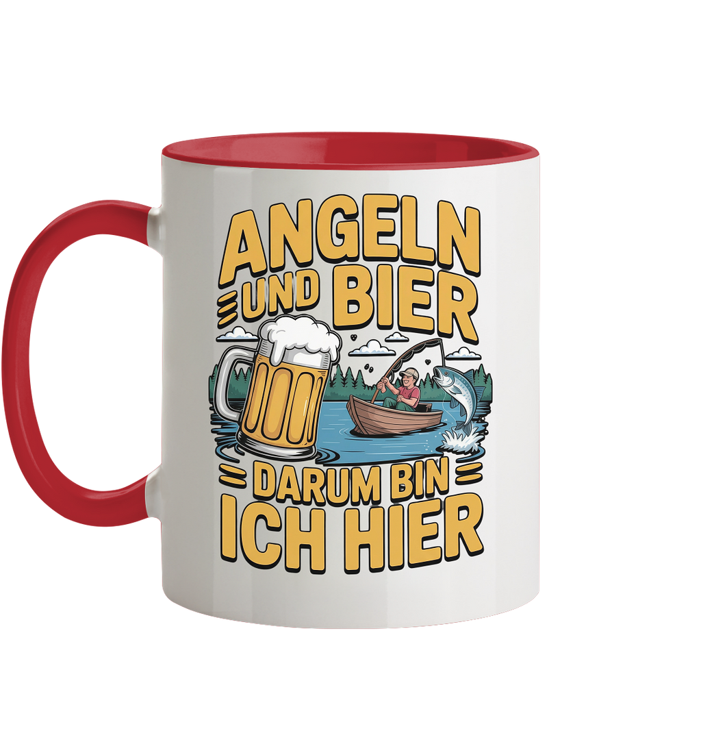Angeln und Bier  - Tasse zweifarbig