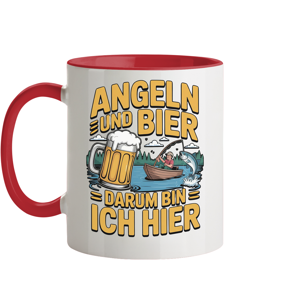 Angeln und Bier  - Tasse zweifarbig