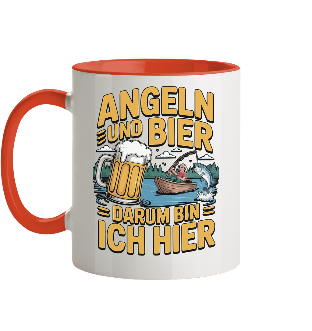 Angeln und Bier  - Tasse zweifarbig