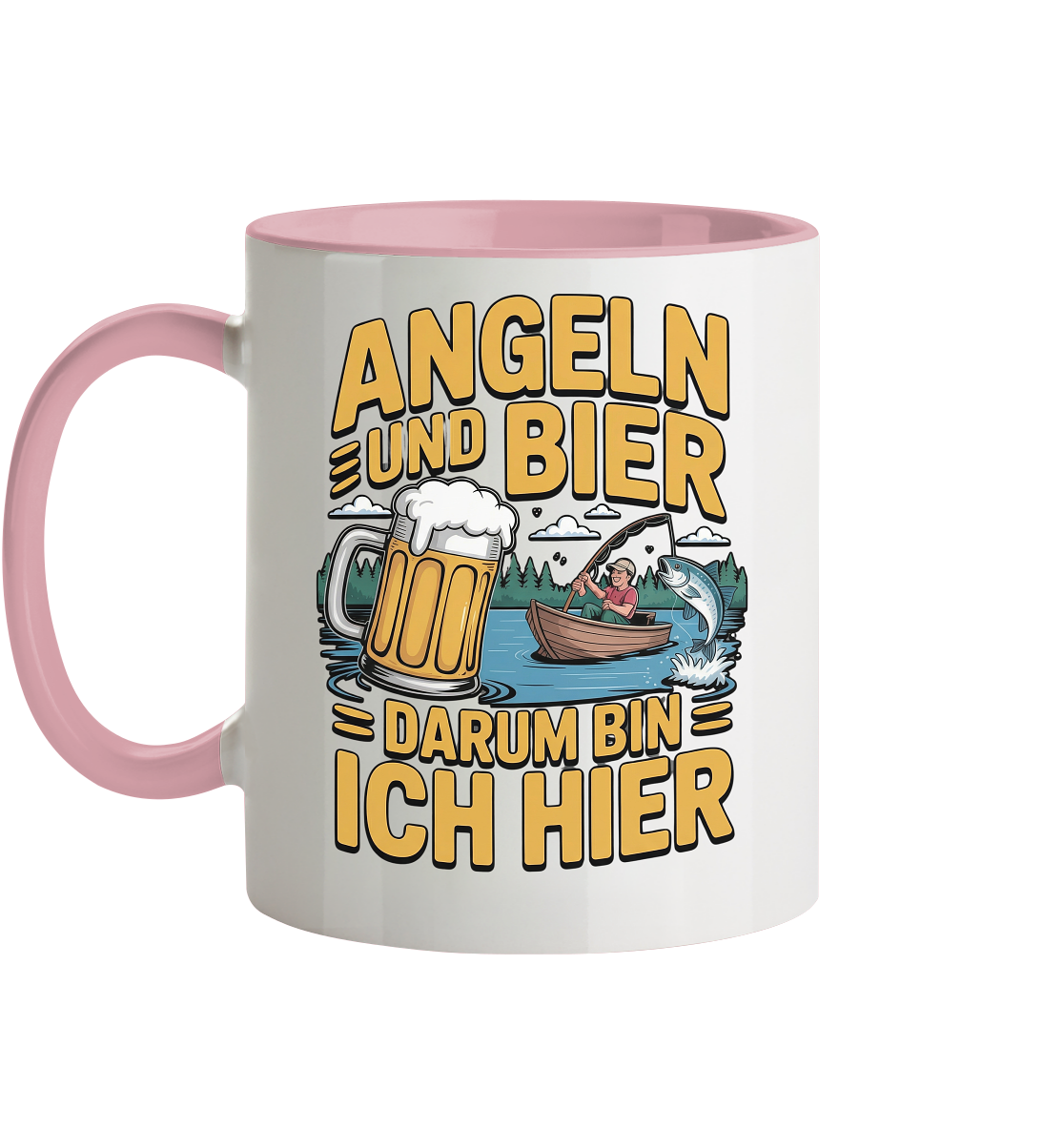 Angeln und Bier  - Tasse zweifarbig