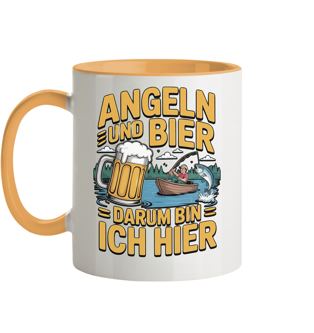 Angeln und Bier  - Tasse zweifarbig