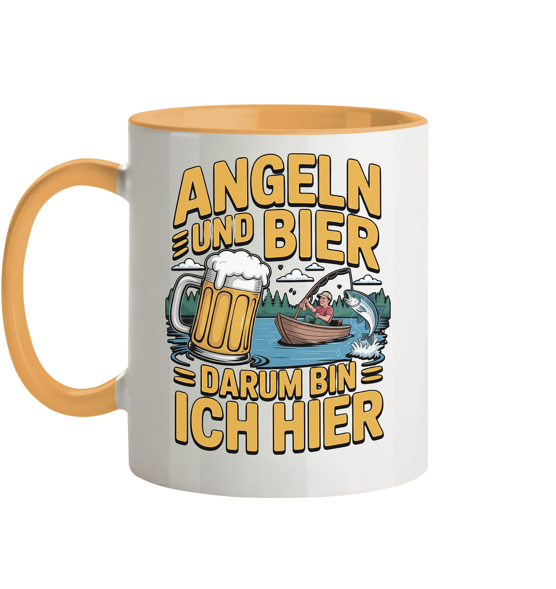 Angeln und Bier  - Tasse zweifarbig