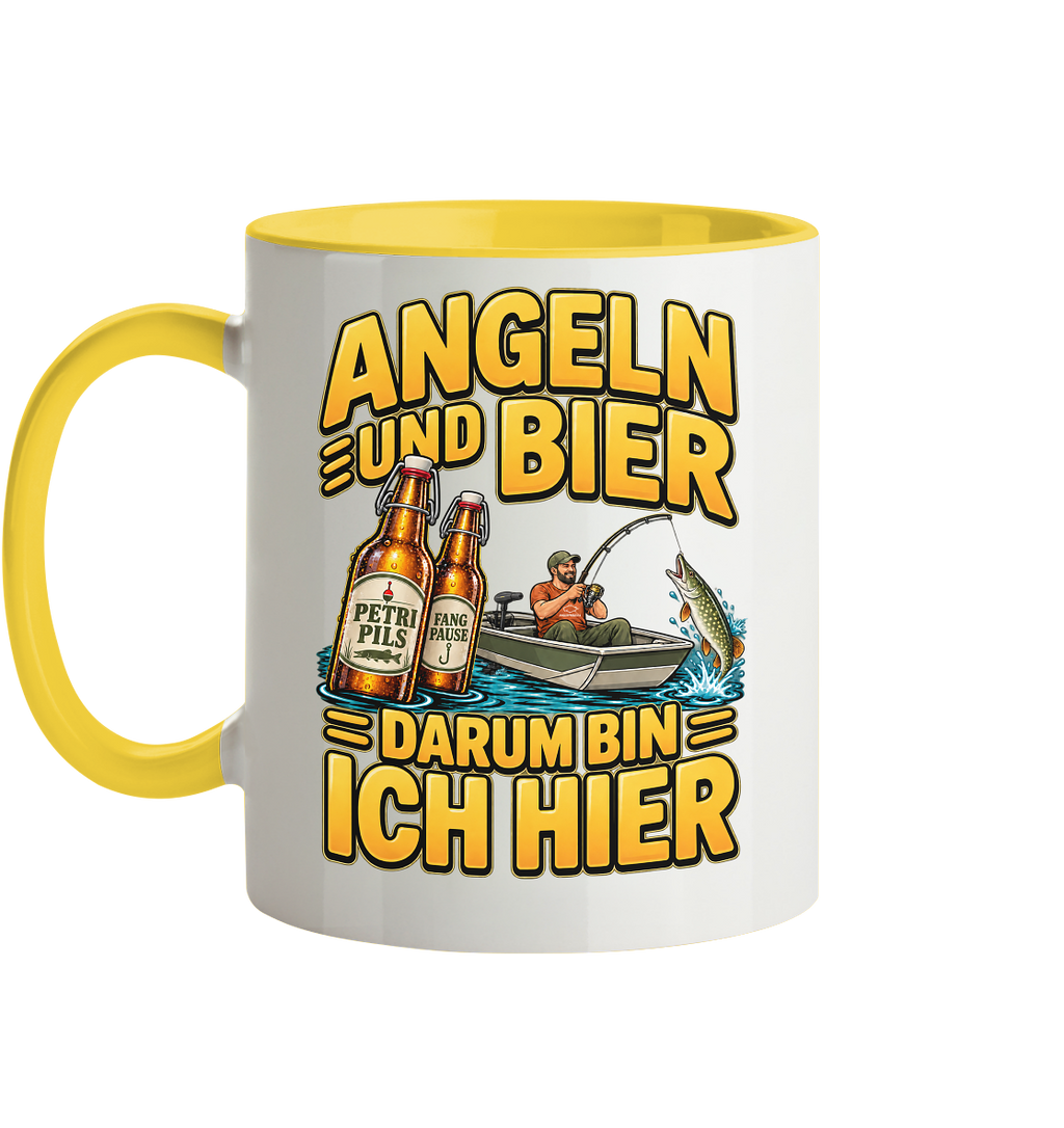Angeln und Bier  - Tasse zweifarbig