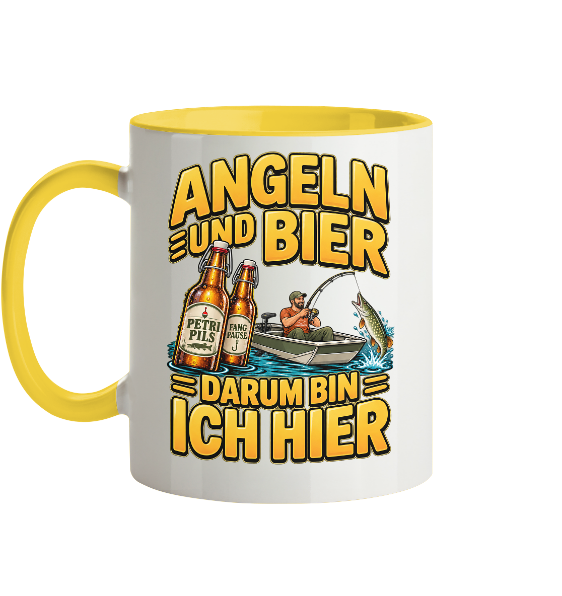 Angeln und Bier  - Tasse zweifarbig