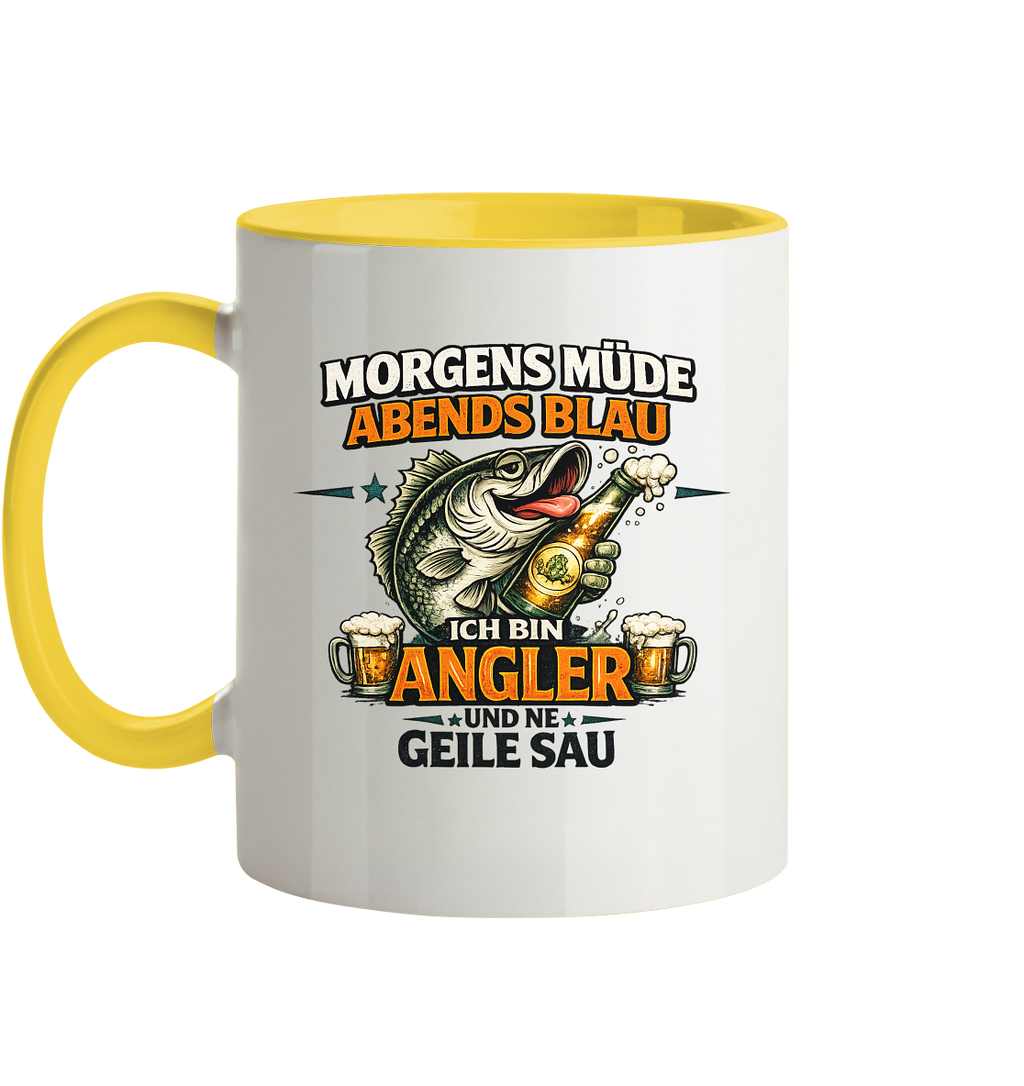 Morgens Müde Abends Blau - Tasse zweifarbig