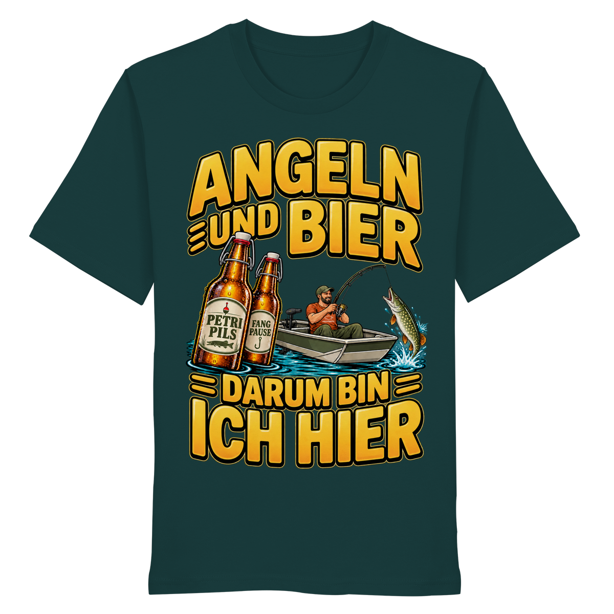 Angeln und Bier - Premium-Shirt
