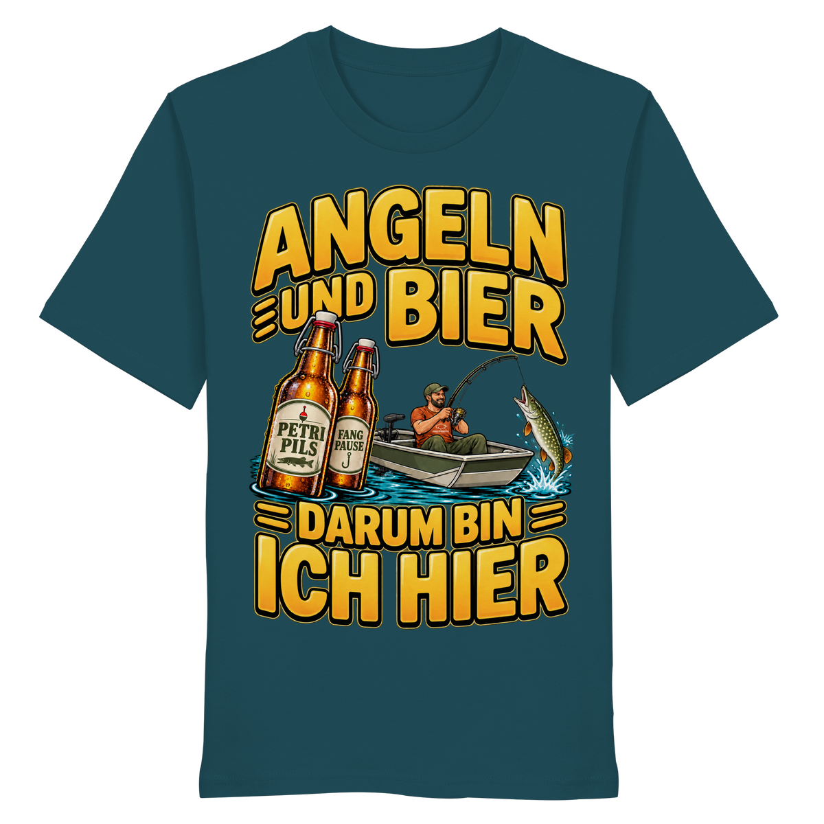 Angeln und Bier - Premium-Shirt