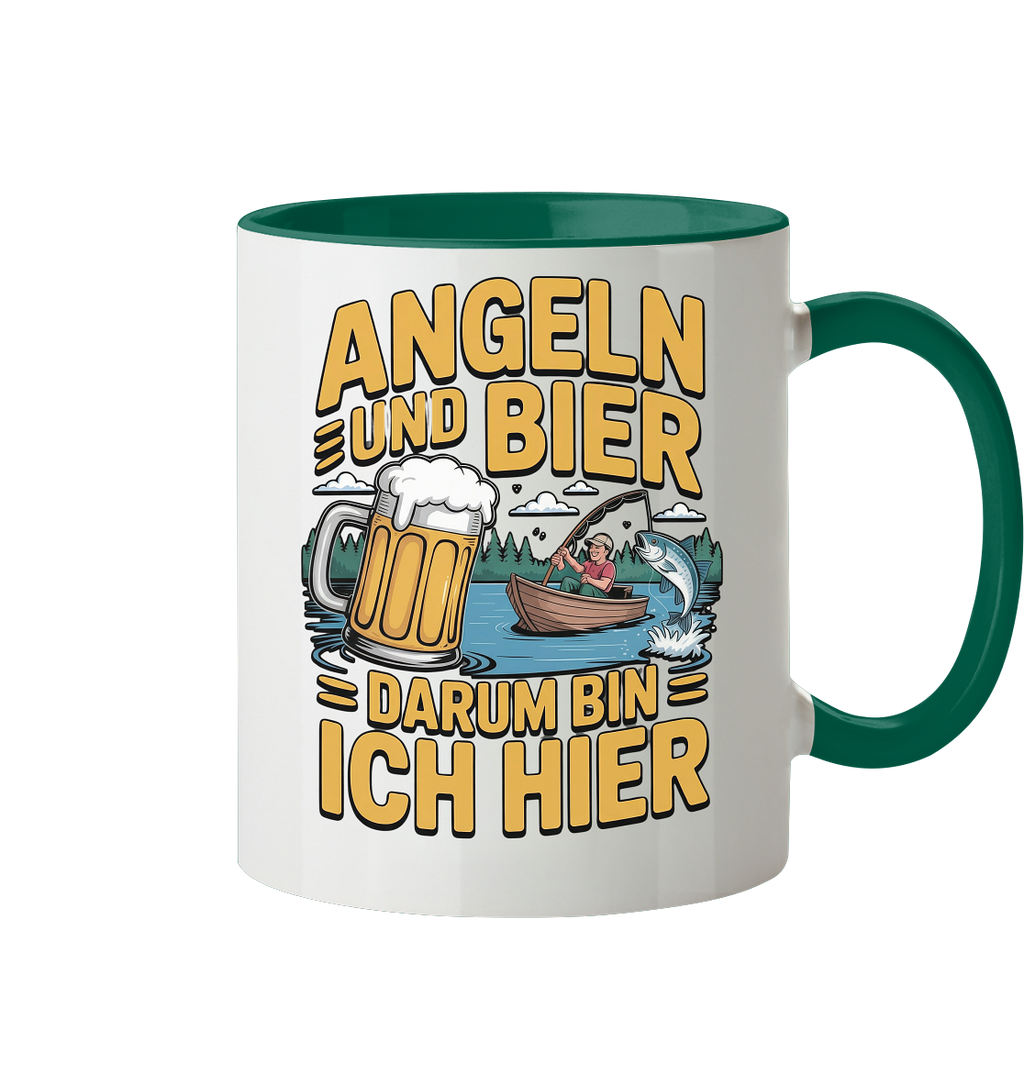 Angeln und Bier  - Tasse zweifarbig