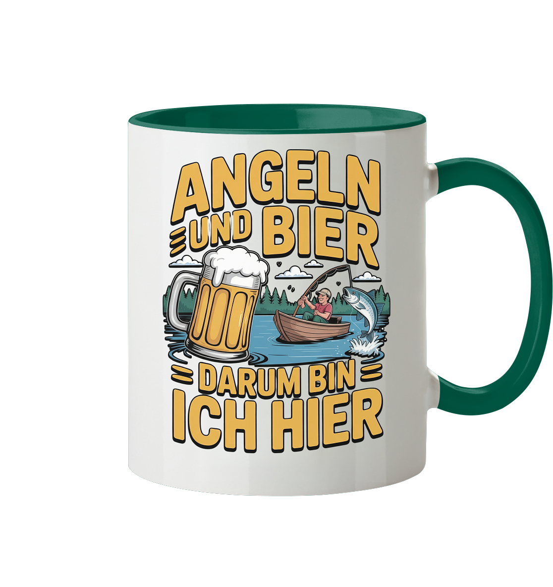 Angeln und Bier  - Tasse zweifarbig