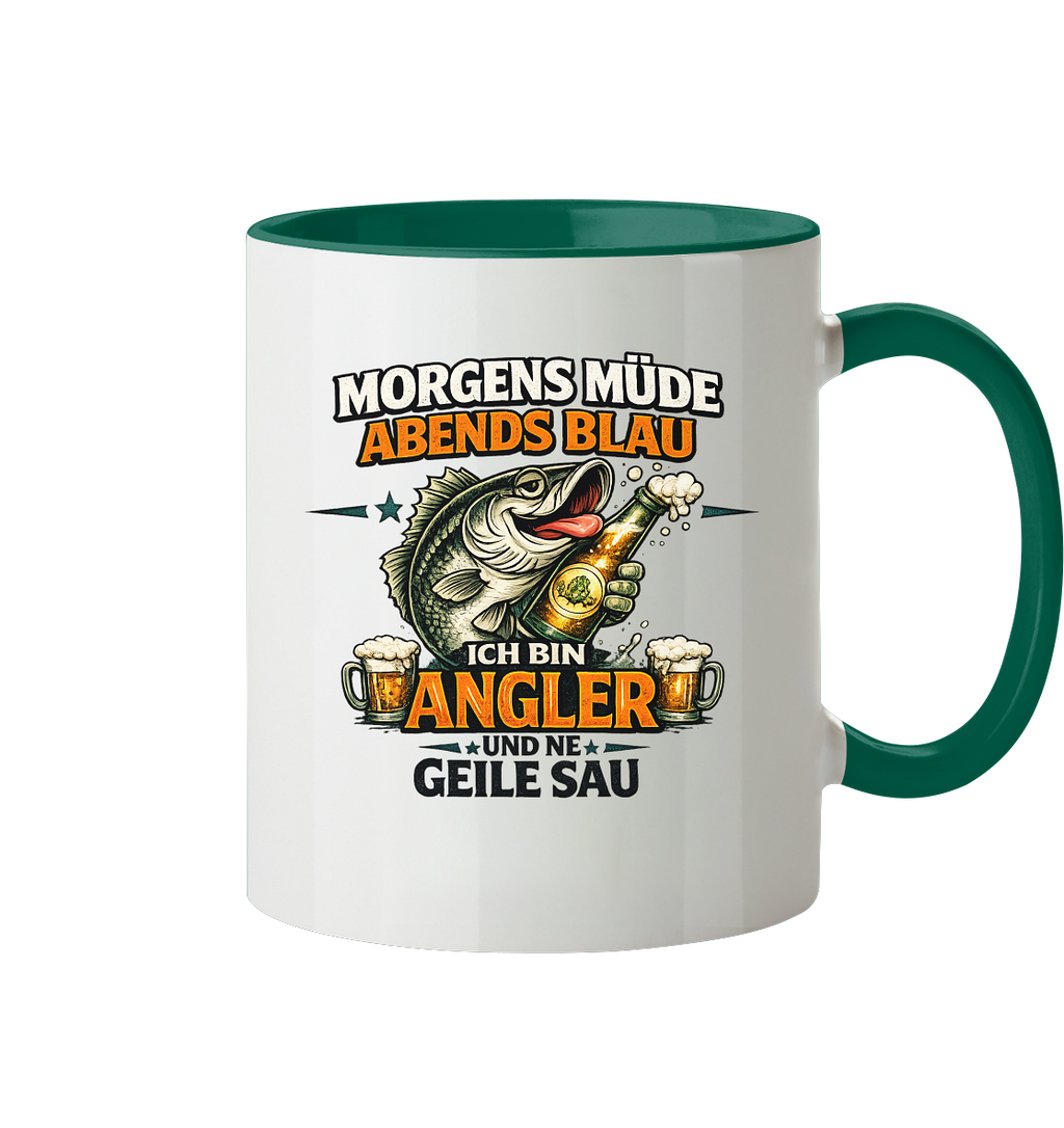 Morgens Müde Abends Blau - Tasse zweifarbig