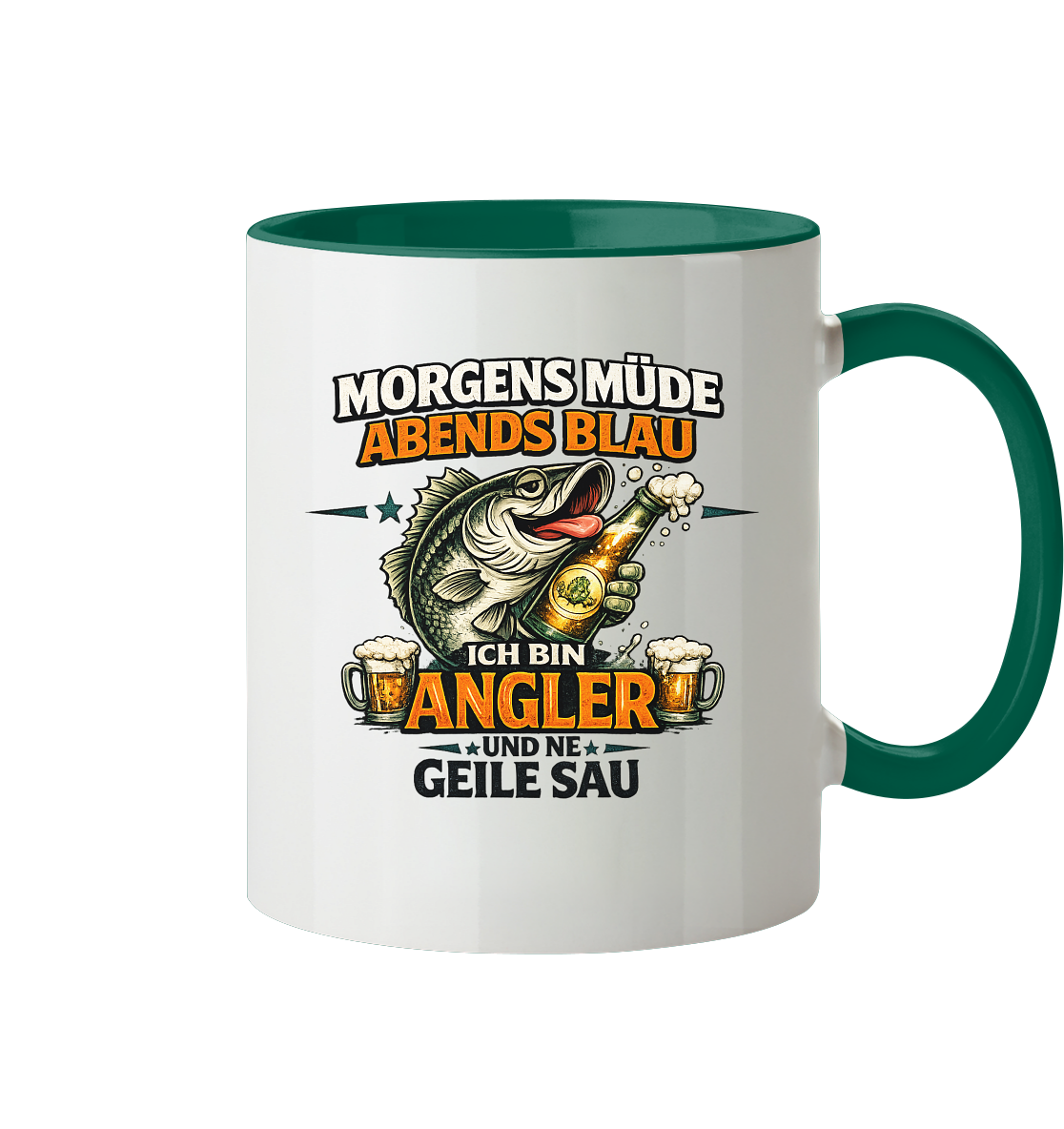 Morgens Müde Abends Blau - Tasse zweifarbig