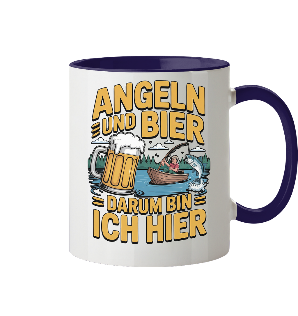 Angeln und Bier  - Tasse zweifarbig
