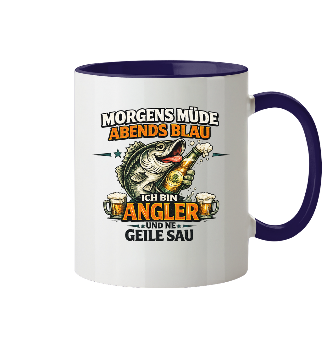 Morgens Müde Abends Blau - Tasse zweifarbig