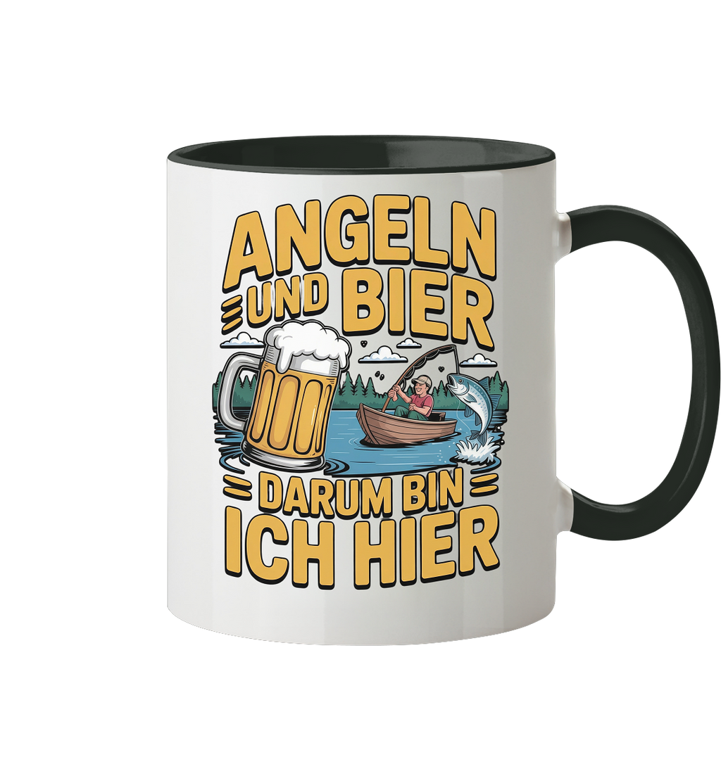 Angeln und Bier  - Tasse zweifarbig
