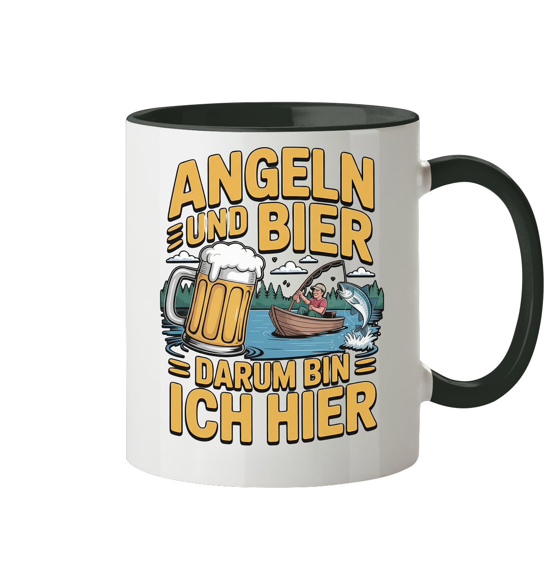 Angeln und Bier  - Tasse zweifarbig