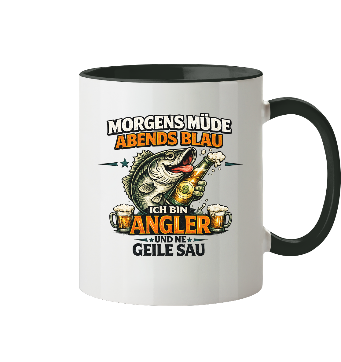 Morgens Müde Abends Blau - Tasse zweifarbig