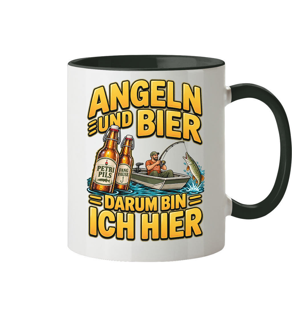 Angeln und Bier  - Tasse zweifarbig